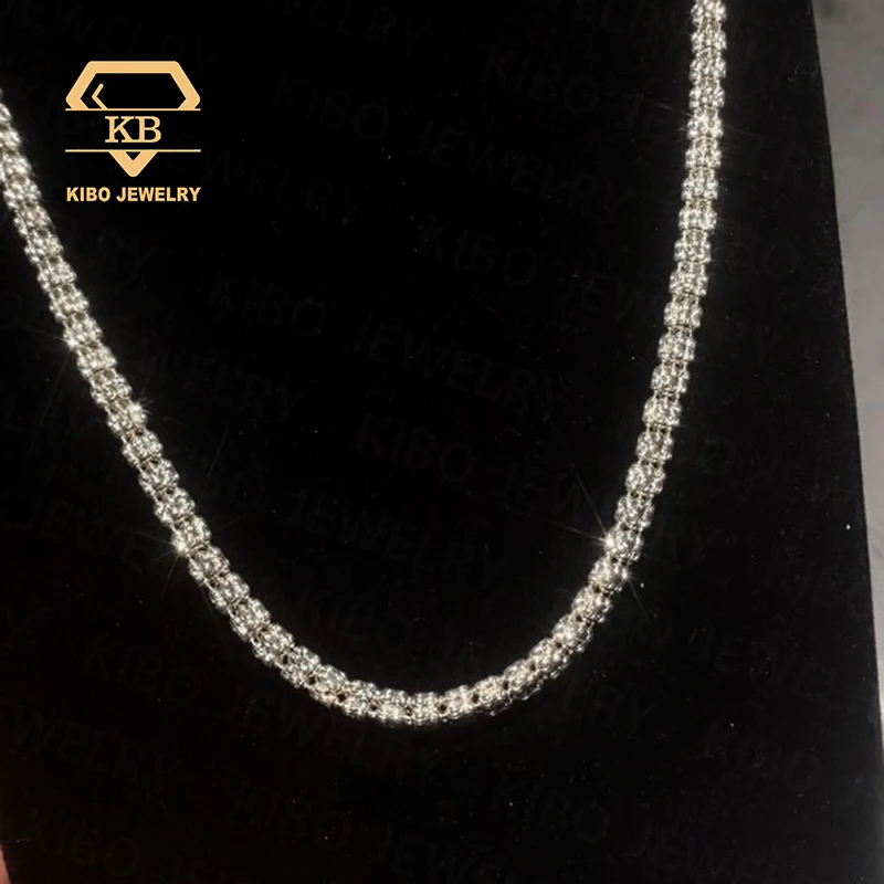 S925 Moon Ice Chain for Men Women Hip Hop Tennis Chains Necklace 