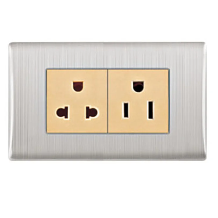 VNX Wholesale Exporter of High-Quality VNX Silver Color 2 Gang One Way 250V Electrical Wall Switch for Electrical Home