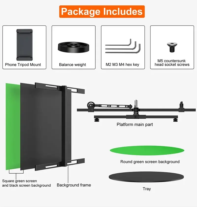 Photography Turntable Spin Table Platform 360 Photo Booth Spinner Rotating Camera Slider for Product Video Shooting