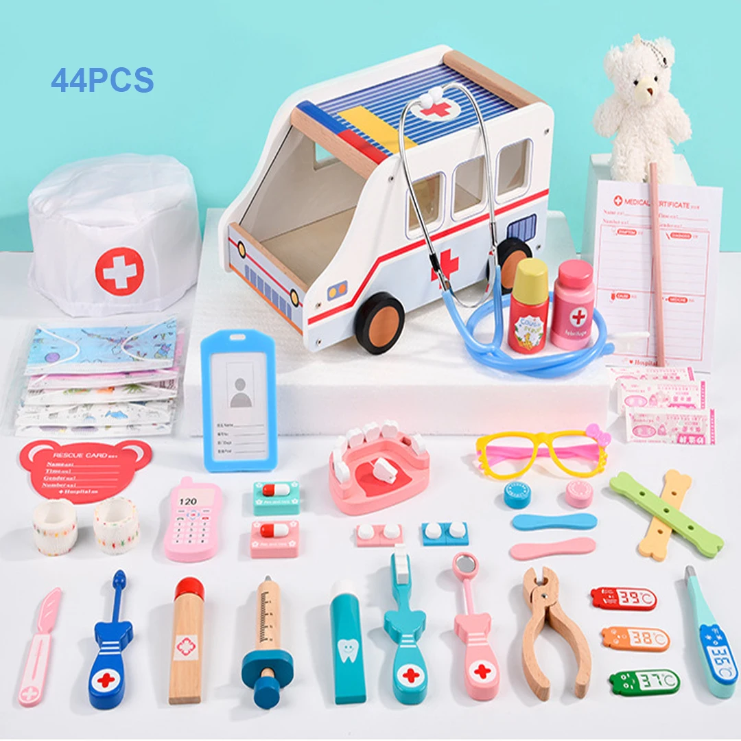Детский деревянный врачебный набор игрушки детский игры для ролевых игр скорой помощи медицинский Стоматолог