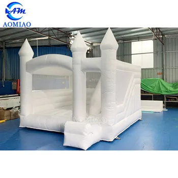 Commercial Large White Bounce House Inflatable Bouncer Jumping Combo Bouncy Castle With Slide For Wedding