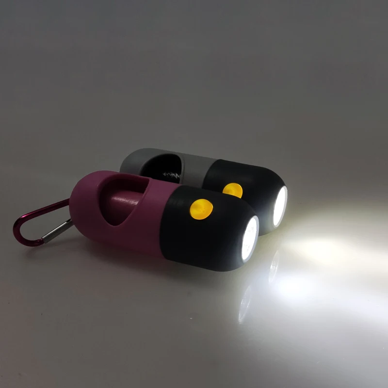 LED Light Pet Poop Bags Dispenser Dog Trash Bags Pet Garbage Bags Dispenser With Flashlight