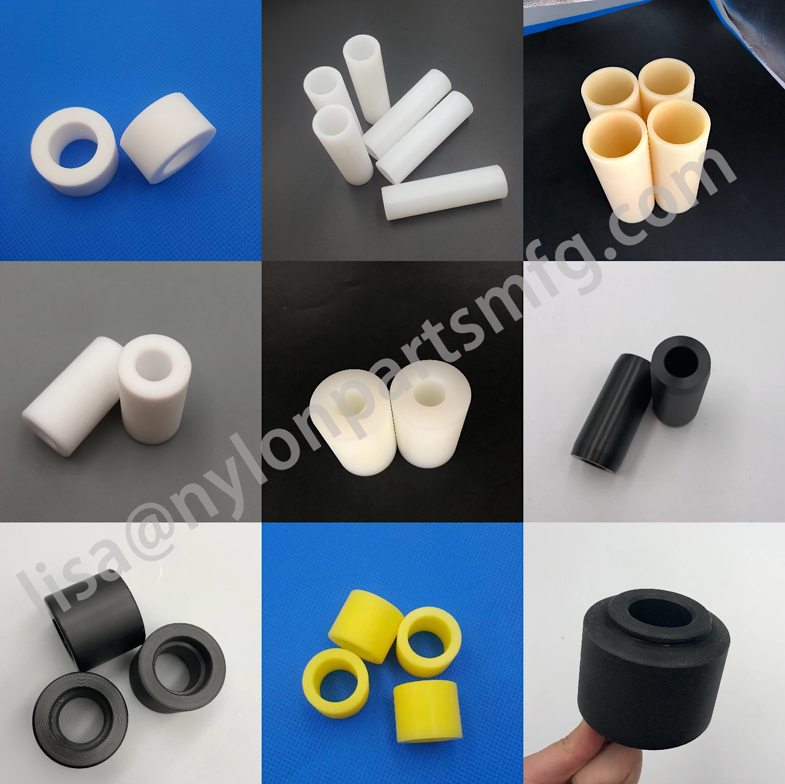 Ptfe Plastic Bushing Nylon Flange Insulating Sleeve Bush With Spiral ...