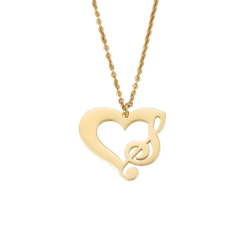 Music Heart Pendant Necklace