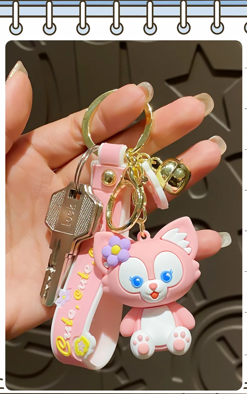 Cartoon Cute Lina Belle Car Keychain Soft Glue Pendant Pink Fox Couple Backpack Decoration Xinshu B176 Lingna Belle