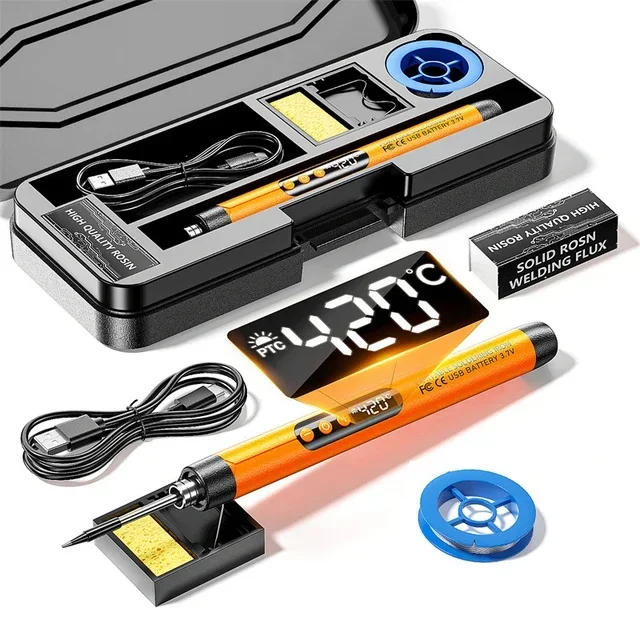 USB Soldering Iron 5V 8W Wireless Electric Soldering Iron Set 300-450â„ƒ Temperature Adjustable Battery Solder Welding Tools Kit