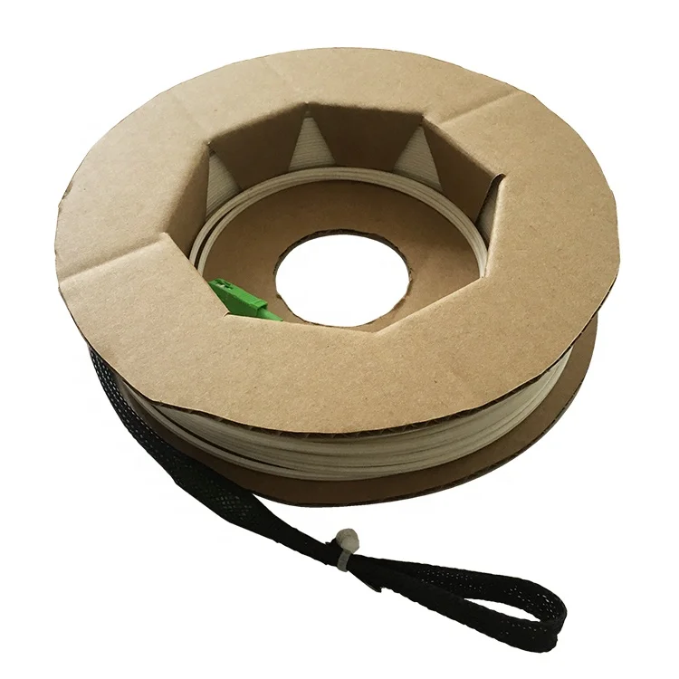 Cardboard Reel Type Packing SC APC Optic Fiber Patch Cord FTTH Drop Cable Assemblies with Pulling Eye