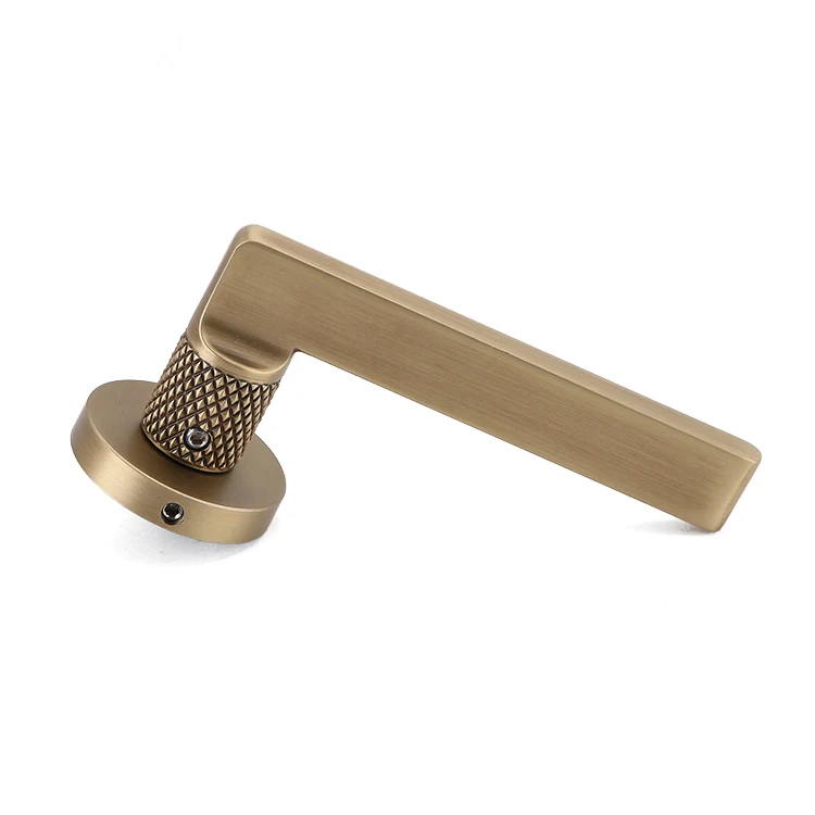 Elegant Interior Wooden Door Mortise Lock Lever Handle Luxury Door Handle in Satin Brass Finish