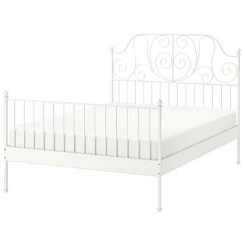 Double Vintage Style King Size White Metal Bedroom Bed Frame For Wholesale Home Use In Metal Frame