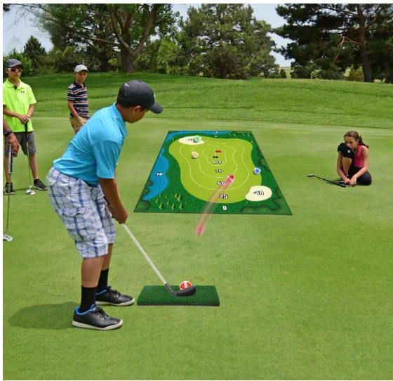 Chipping Golf and Dart Practice Mats Golf Game Training Mat Games for Family Kids Stick Chip Golf Set Backyard Game