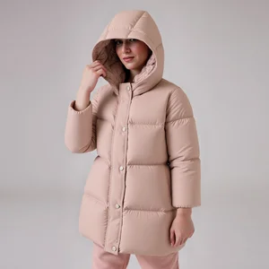 OEM Waterproof Fashionable Baby Girls 100% Down Hooded Winter Custom pink Basic Adorable Puffer Coat for Little Girls