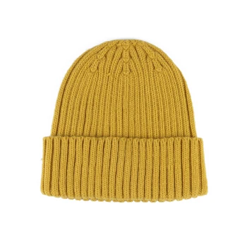 Fashion Boys Girls Winter Warm Customized Logo Plain Yellow Knitted Caps Hats Ski Watch Beanie Hats