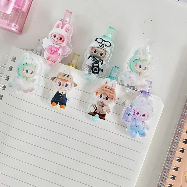 New Style Cartoon Labu Patch Student Daily Writing 0.5mm Plastic Gel Pen with Press Feature Drawing Toys