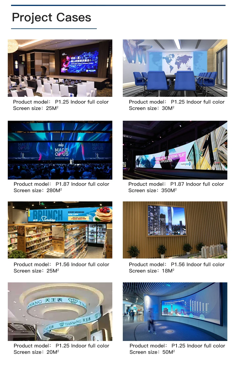 Fixed Indoor Full Color Led Display Pitch P1.8 1.8mm 2.5mm