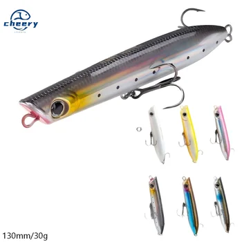 Cheery Hunter 130mm 30g Top Water Dog Walking Hard Bait Popper ABS Material Artificial Fishing Lure for Marlin in River Stream – Popper – view 2