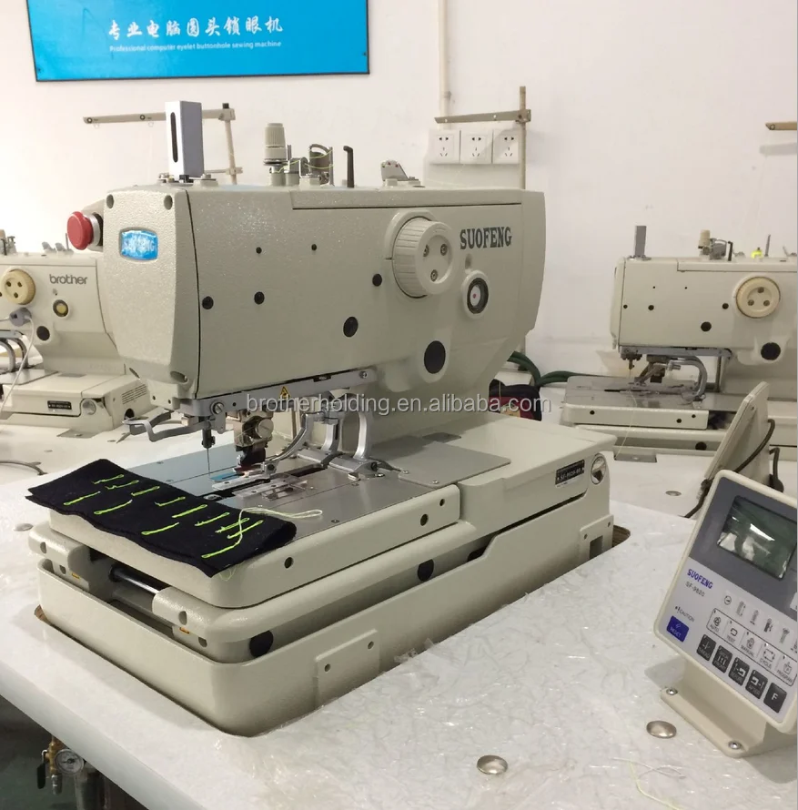 Used Brother Rh9820 Electronic Eyelet Button Hole Sewing Machines With Automatic Thread Trimmer