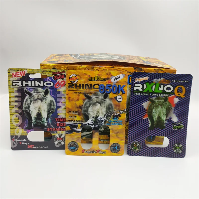 Customized Printing Male Enhancement Pills Package Stiff Rox Container Bullet for Enhancement Capsule Packaging Cards