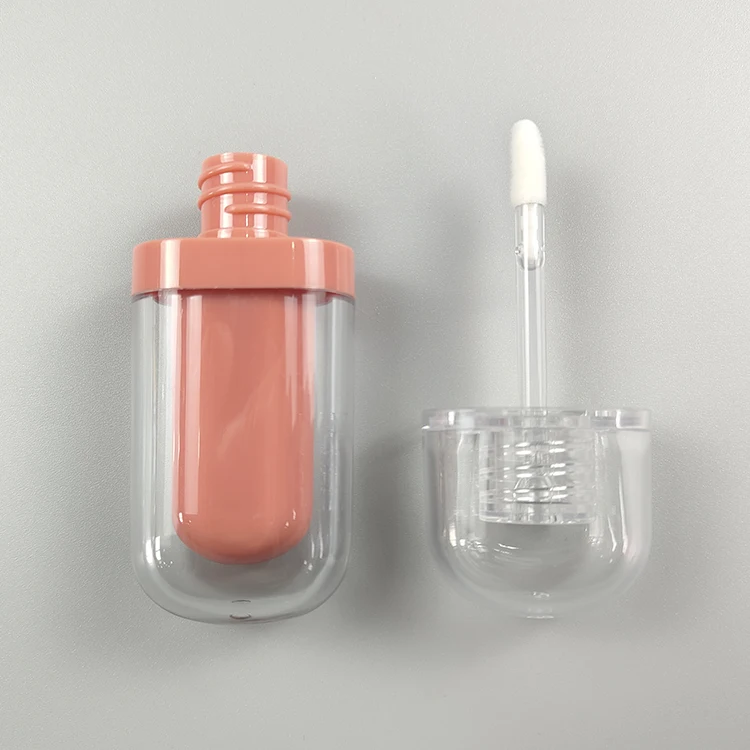 transparent petg lip gloss tube 23g new design colorful gradient lip gloss tube lipstick tube cosmetic container set-63