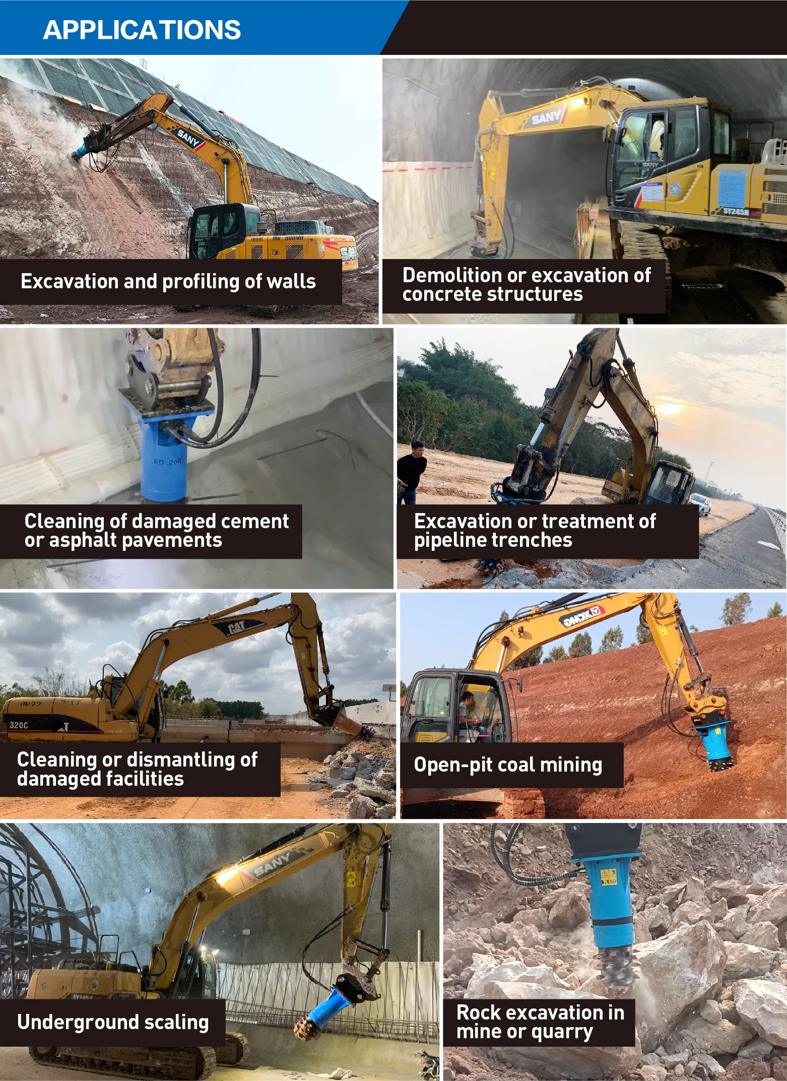 YD-10RD Customized Shatter-Proof Metal Frame Easy Installation Tunneling Excavator Drum Cutter Attachment for Loader Attachments details
