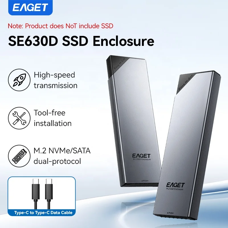 EAGET SE630N SSD Enclosure - 10gbps Aluminum Case for up to 8TB