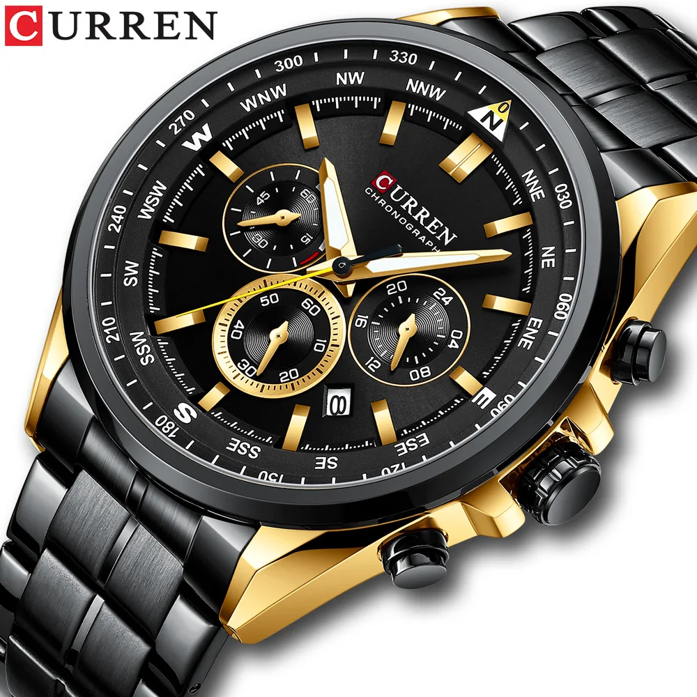 CURREN 8399 Watch Classic Luminous Hand Waterproof Wrist Watch Gift Chronograph Men Watches Dropshipping Relogio Masculino