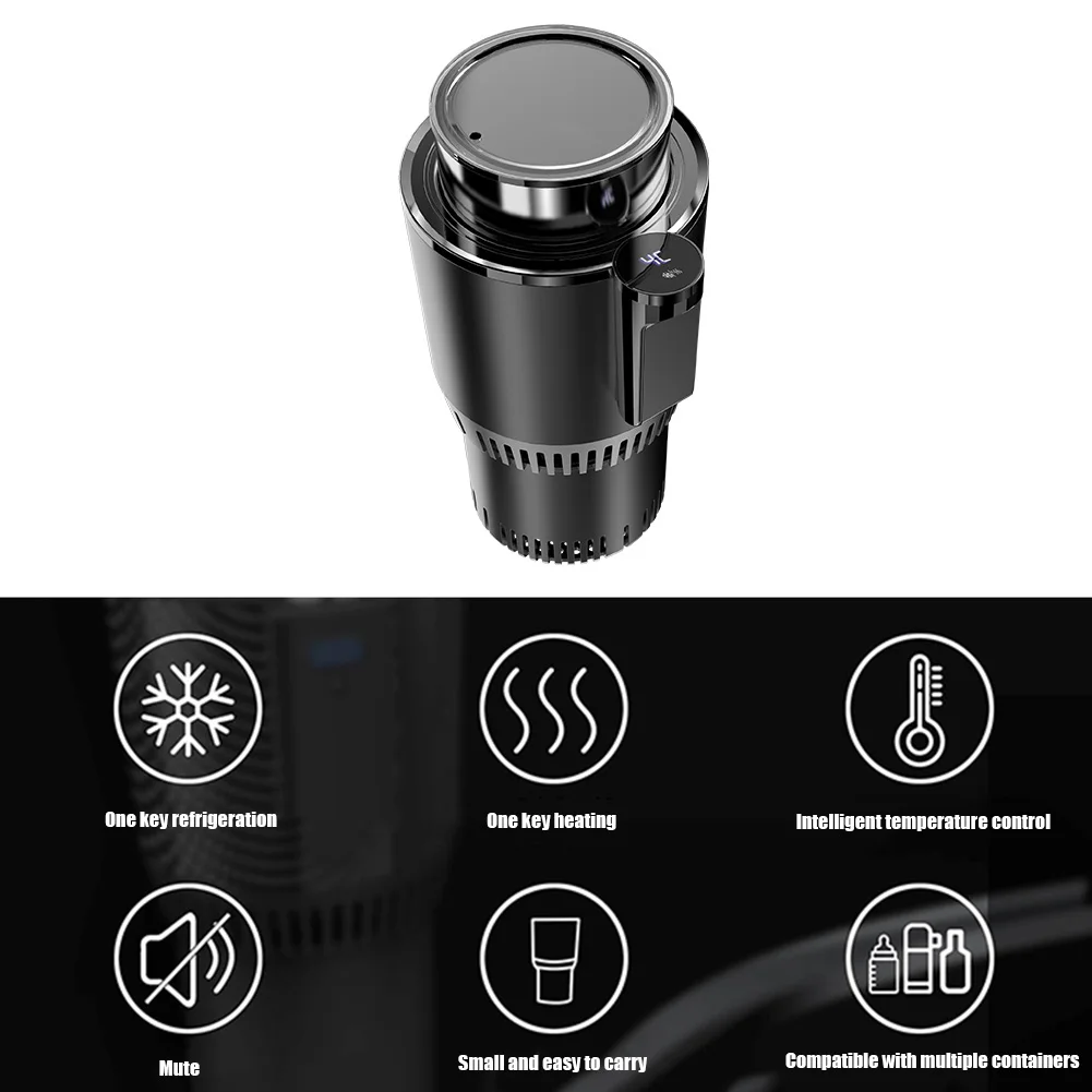 DC12V Smart Cup Mug Holder Summer Drink Car Armrest Console Cooler and Warmer Beverage Tumbler with Heating Cooling Features