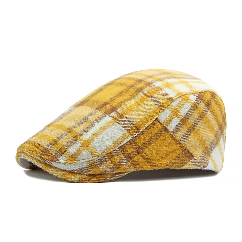 Custom Men Ivy Hat - High Grade Plaid Beret for Winter display picture 3