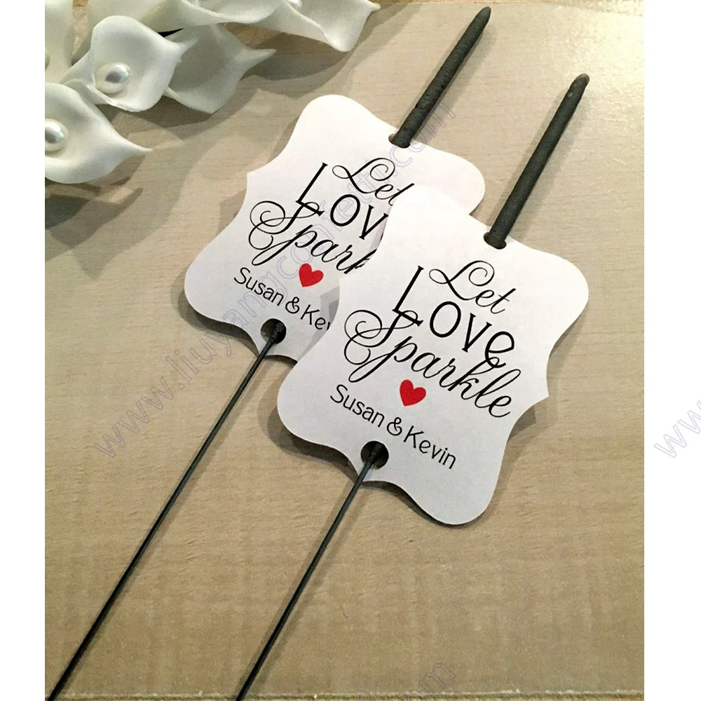 Custom Fancy Frame Let Love Sparkle Paper Tags, Hang Tags For Wedding