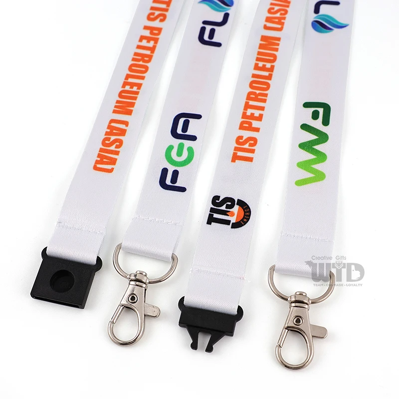 product personalized polyester lanyard with metal clip plastic for buckle hook accessory colorful neck straps for id card badge holder-6