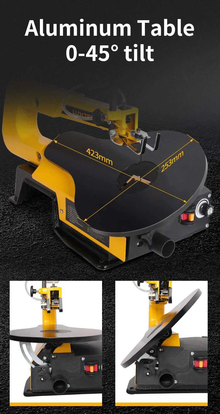 Luxter 16 Inch Table Adjustable Bench Scroll Saw With Dust Blowers