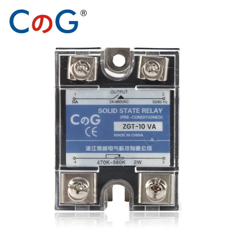 CG SSR-40VA 24–480 VAC 40 A einphasiger Halbleiterrelais-Wirstandsspannungsregler mit Kühlkörper und Potentiometer, A-Knopf 13 CG SSR-40VA 24–480 VAC 40 A einphasiger Halbleiterrelais-Wirstandsspannungsregler mit Kühlkörper und Potentiometer, A-Knopf 13