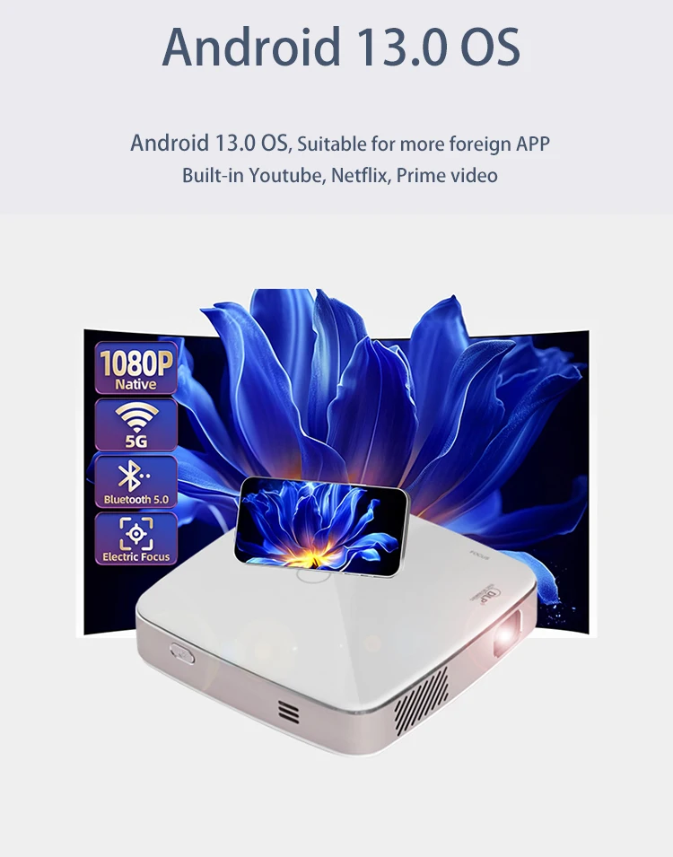 Alibaba Projector S-60 DLP LED 1080P Projector - Smart Mini Pocket Beamer