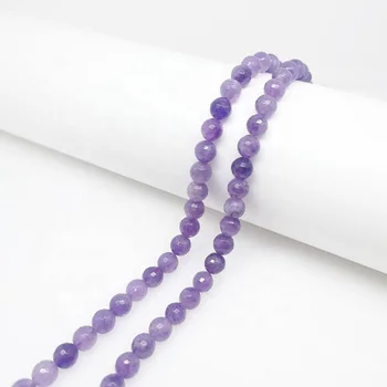Wholesale natural gem 8mm 10mm Round Cut Purple Jade quartz natural stone beads bracelet Jewelry Making DIY