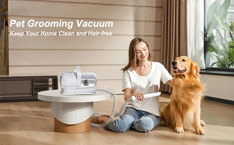 7-in-1 pet grooming vacuum kit complete set white dog cat all coat types