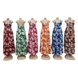 Wholesale Women's Summer Clothing New Printed Backless Casual Sexy Sling Breathable Dress