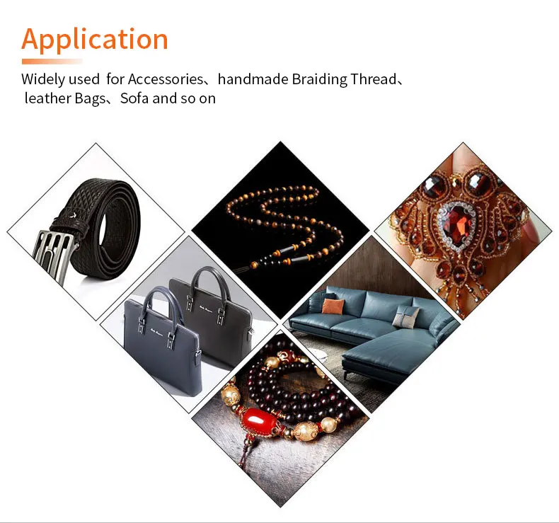 product leather upholstery 100 polyester wax thread 1mm high tenacity waxed thread 200m 210d for bracelets shoes thread-10