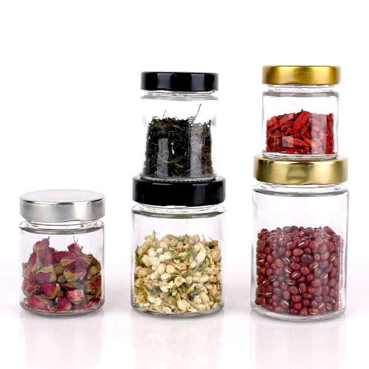 Wholesale 120ml 220ml 330ml 400ml 580ml Wide Mouth Straight Sided Glass Storage Jar Spice Honey Jam Jar with Altight Lid