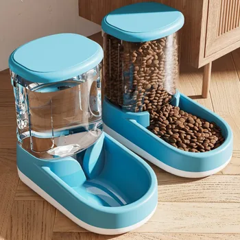 Best Seller Large Capacity 3.8L Automatic Gravity Pets Food Feeder and Water Dispenser Set Dog Food Feeder For Cat And Dog