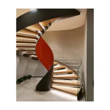 Hot Sale Modern Design Large Steel Structure Spiral Staircase Indoor Usage Villa Apartment Museum Library Straight Basement