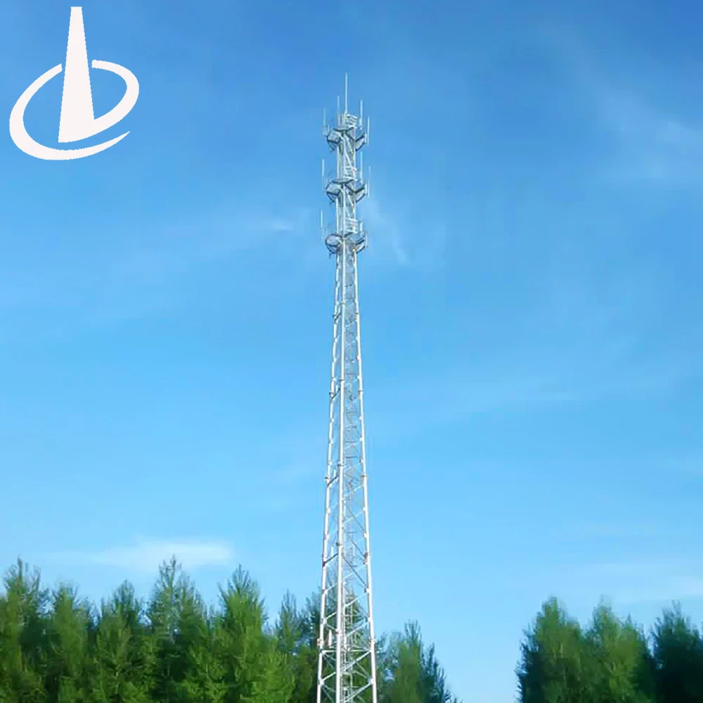 3 legs  5G cellphone steel tubular   communication tower  antenna   microwave steel pipe  tower manufacture