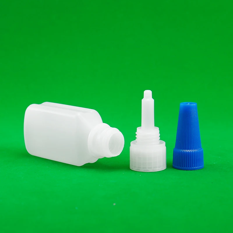 Factory supply 20ml Square Chemical Glue applicator bottle