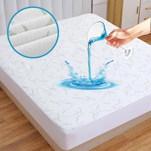 Waterproof Dust-Proof Eco-Friendly Anti-Bacteria Bamboo Fabric Mattress Cover for Single & Double Beds Plain Style Home Use