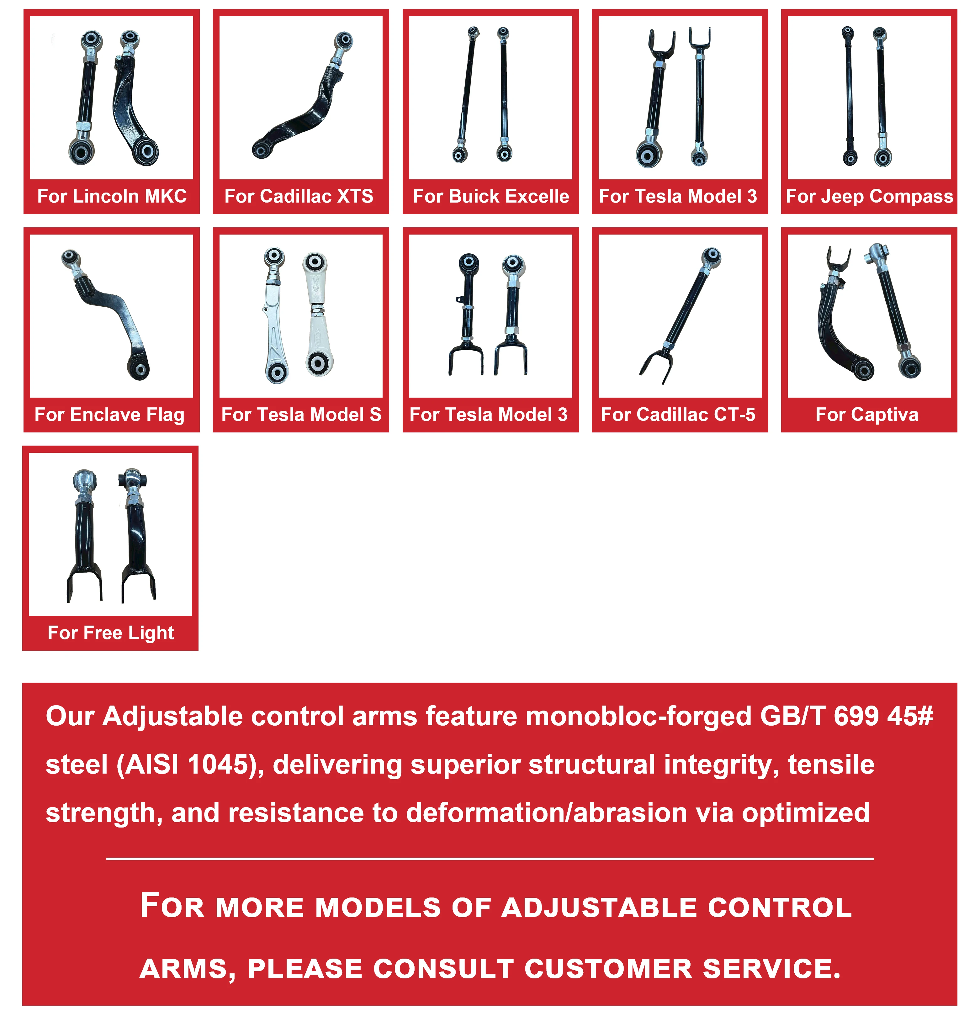 product set of steel adjustable rear camber toe arms for dodge caliber 07 12 jeep compass patriot 07 15-8