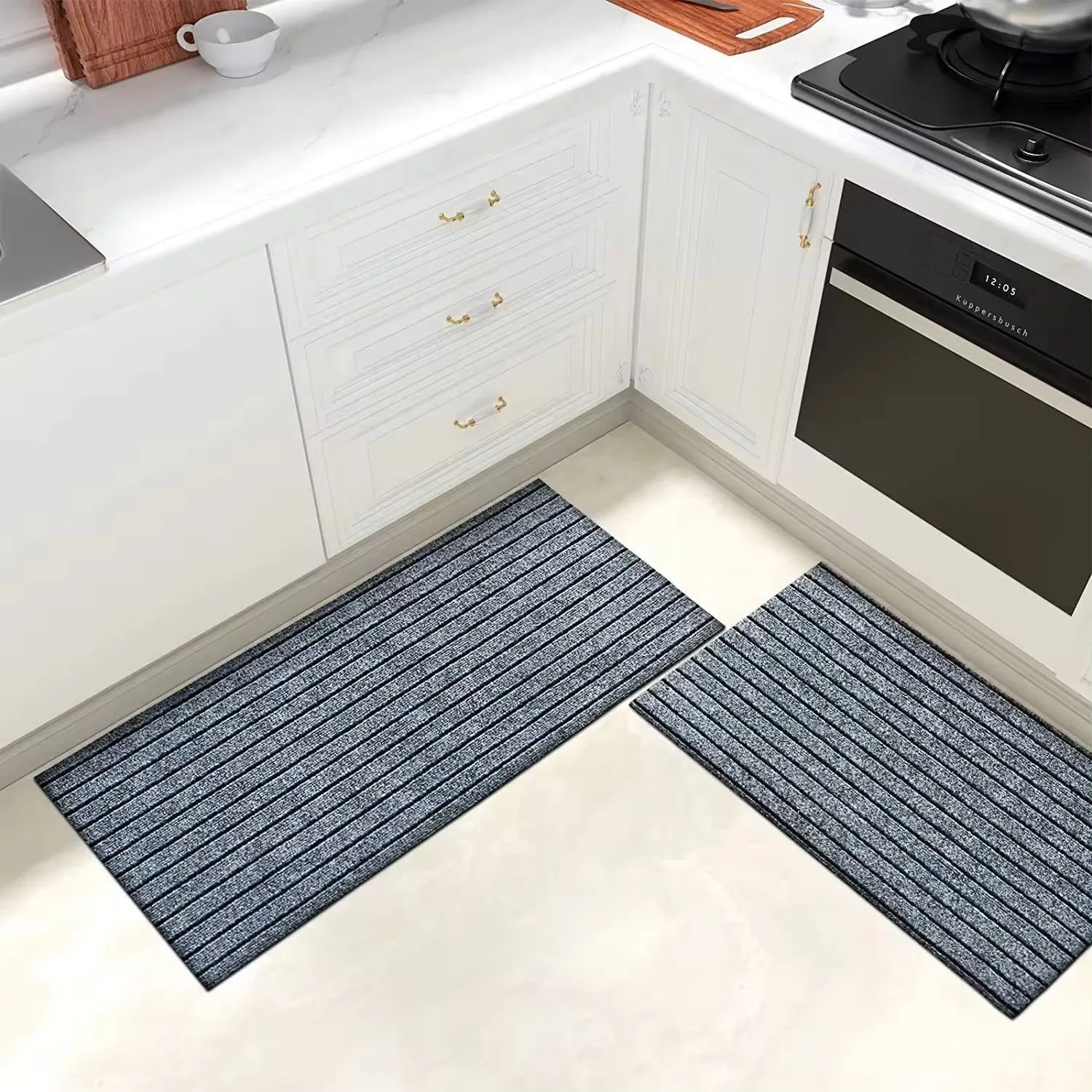 Seven Striped Dustproof And Waterproof PVC Backing  Ribbed Door Mat manufacture