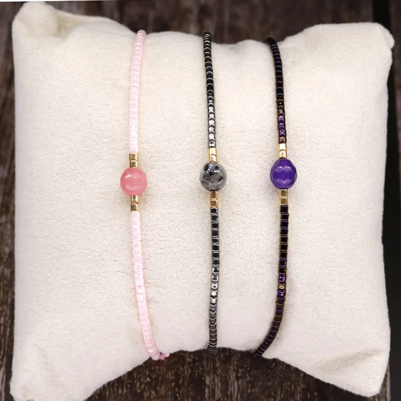 CATCHY & CRAFTY Braccialetti Elasticizzati In Cristallo – Set Impilabile Colorato – Perline Di Vetro – Regalo Per Donna E Amica - 3