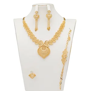 2023 Heart-shaped Gold-plated Women's Jewelry Set Forever Traces of Classic Charm Bride Set