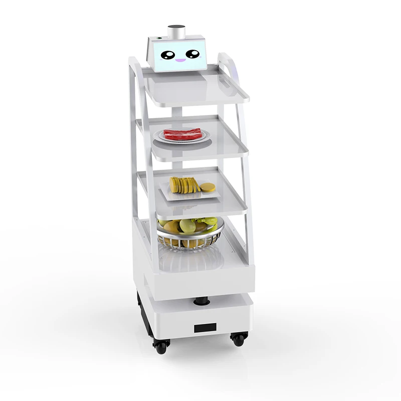 Mobile Boutique Robot Food Delivery Machine Dessert Distribution Pallet for Indoor Restaurant