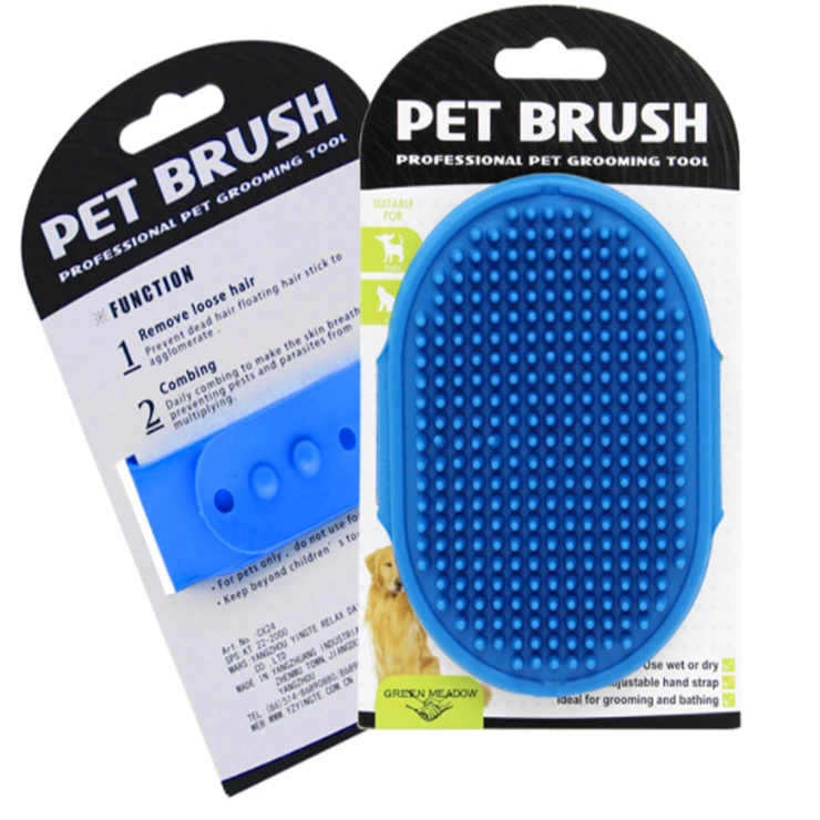 2 Pcs Dog Grooming Brush, Pet Shampoo Brush Dog Bath Grooming Shedding Brush  Soothing Massage Rubber Comb With Adjustable Strap For Short Long Haired