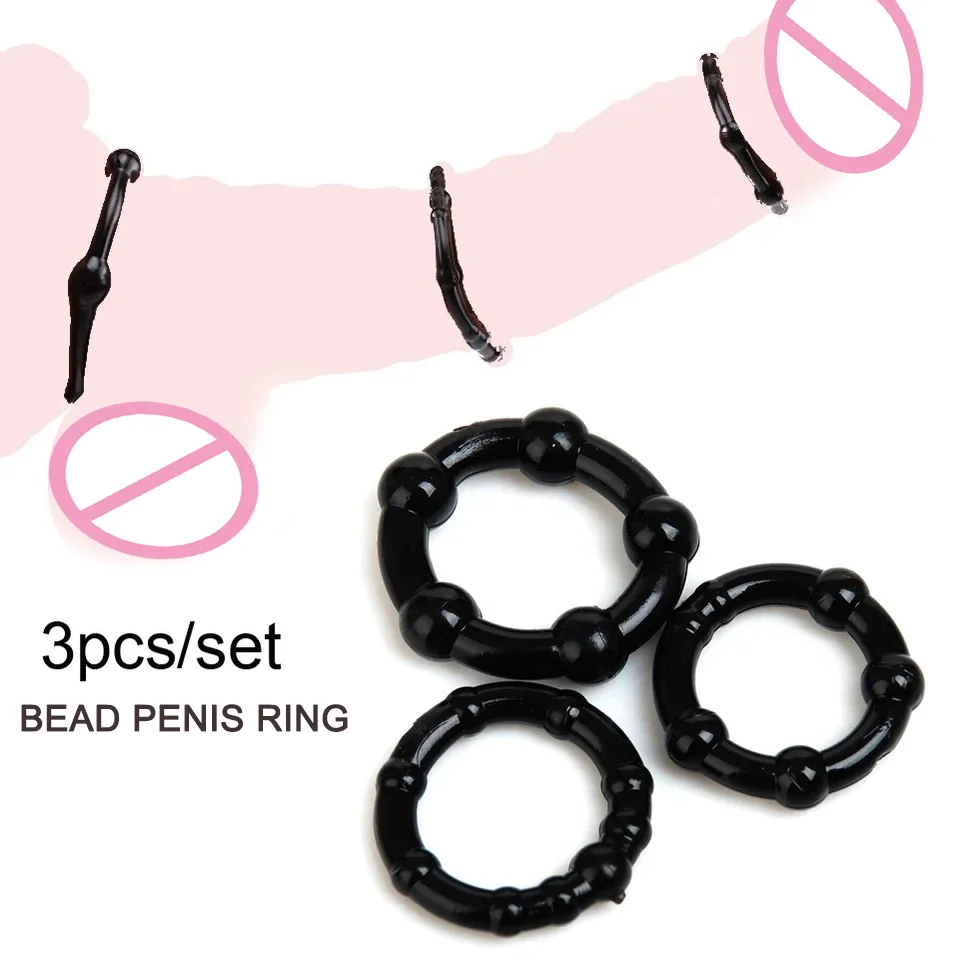 YPM 3 Colors Silicone Cock Rings Reusable Penis Rings for Men Erection Enhancing and Sex Longer Lasting Stronger