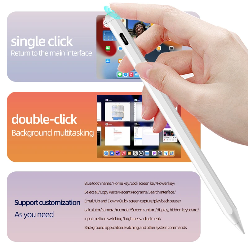 RUIDIAN Ready Stocks Free Sample Magnetic Active Tablet Stylus Pen for Touch Screens Palm Rejection Stylus Pencil for Apple